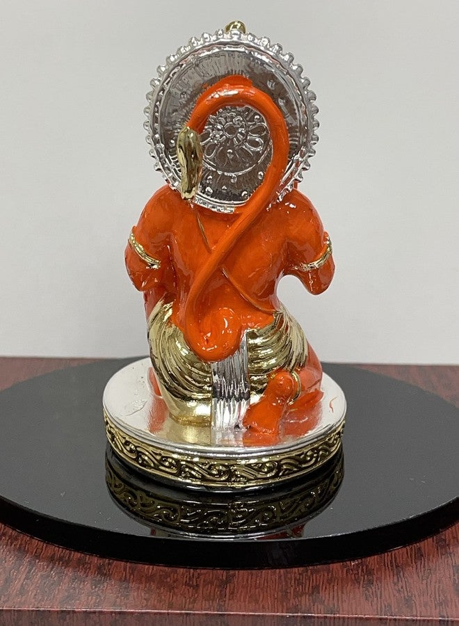 shree kreations Gold Plated Hanuman Ji Statue Kesari Hanuman Ji Ki Murti for Home Temple Office Study Table Hanuman Ji Idol Gift - Image 3
